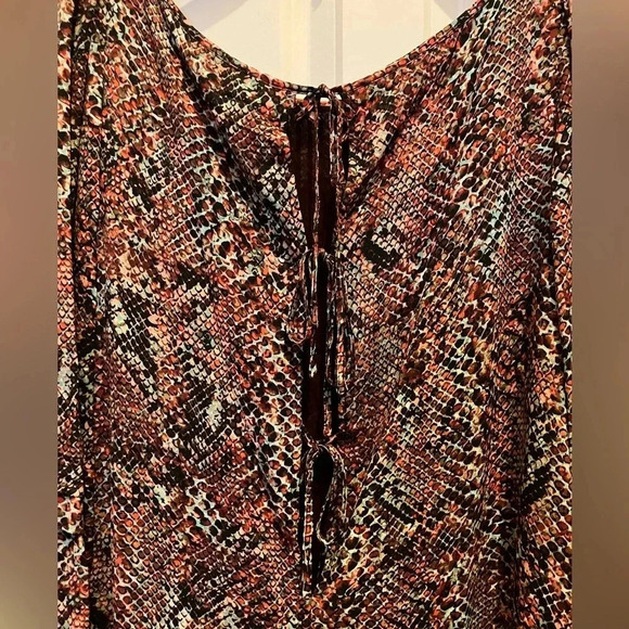 NICHOLAS Devan Gathered Snake-Print Crepe Mini Dress Size 10 - Picture 6 of 7